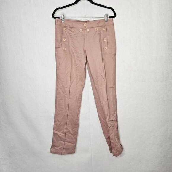 Dolce & Gabbana Pink Sailor Placket Front High Rise Pants 8 - Picture 1 of 15